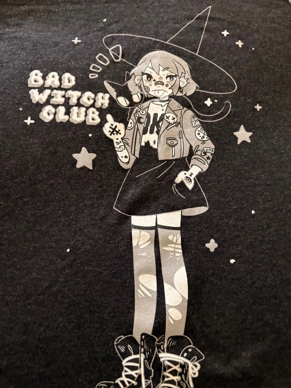 Bad Witch Club Black Long-Sleeve Graphic Tee